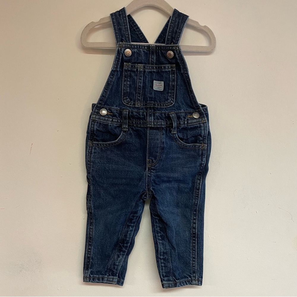 Toddler Dark Fade Workwear Pockets Denim Overalls Size 12-18m
